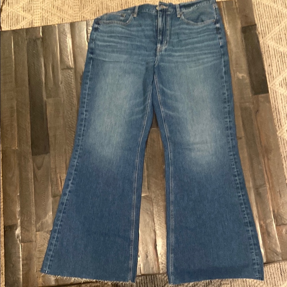 American Eagle Blue Flare Wide Leg Jeans